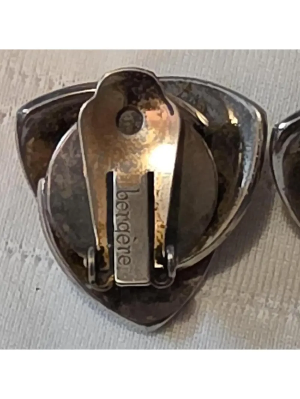 vintage Bergère clip-on earrings. elegant Mid-20th Century Modernist design